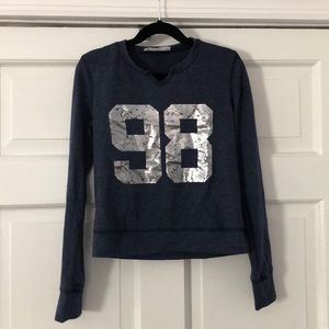 FULL TILT Girls Blue/Silver “98” Graphic Top Small